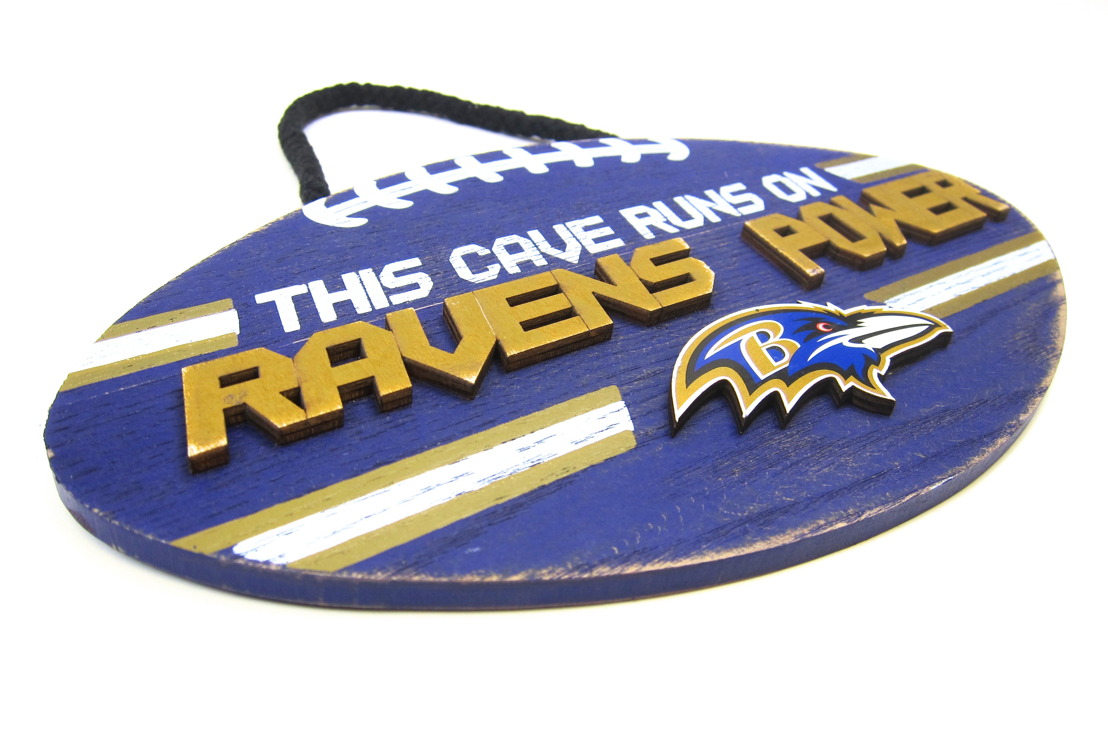 NFL Team Color Man Cave Football Shaped Wall Sign Bar Room Home Door